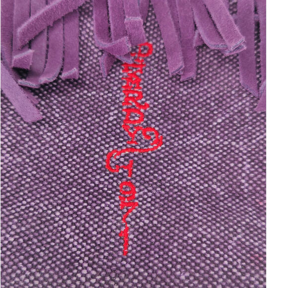 New Vintage Purple Y2K Ed Hardy fringe clutch - Picture 4 of 8